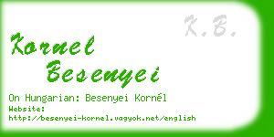 kornel besenyei business card
